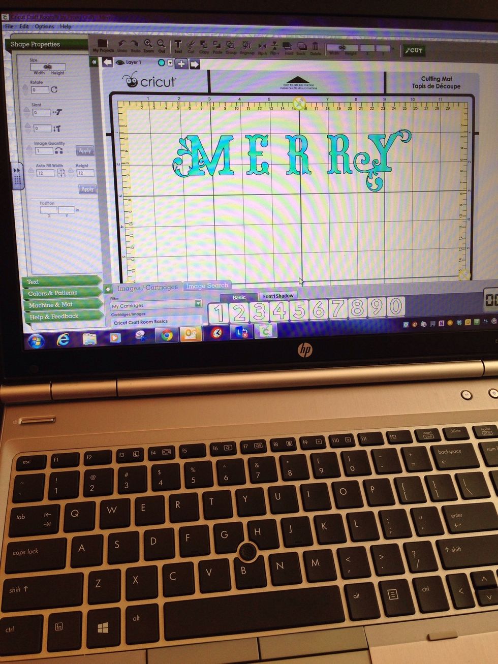 We used the Cricut software to design the image, but you could get an image another way. *Make sure you leave at least 1 inch border around the image.