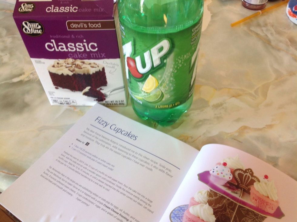 We used this recipe for fizzy cupcakes but made a cake instead - the pop is used instead of egg and oil. You can use any kind of pop - we just like 7up at our house