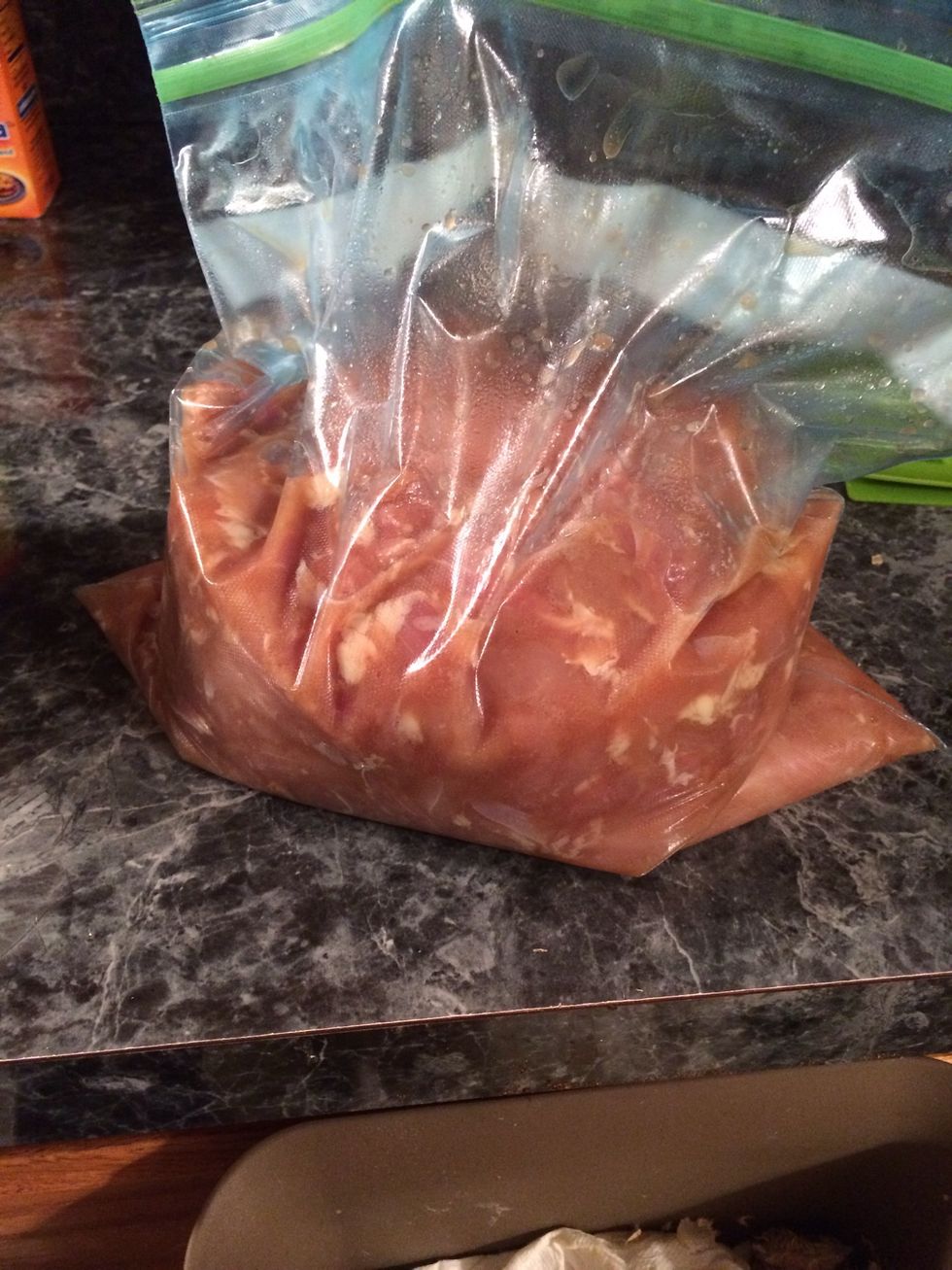 We will put the chicken in a bag and put it in the refrigerator to marinade it overnight. Do not skip this step, the longer it marinates the better the taste\u263a\ufe0f so plan ahead!