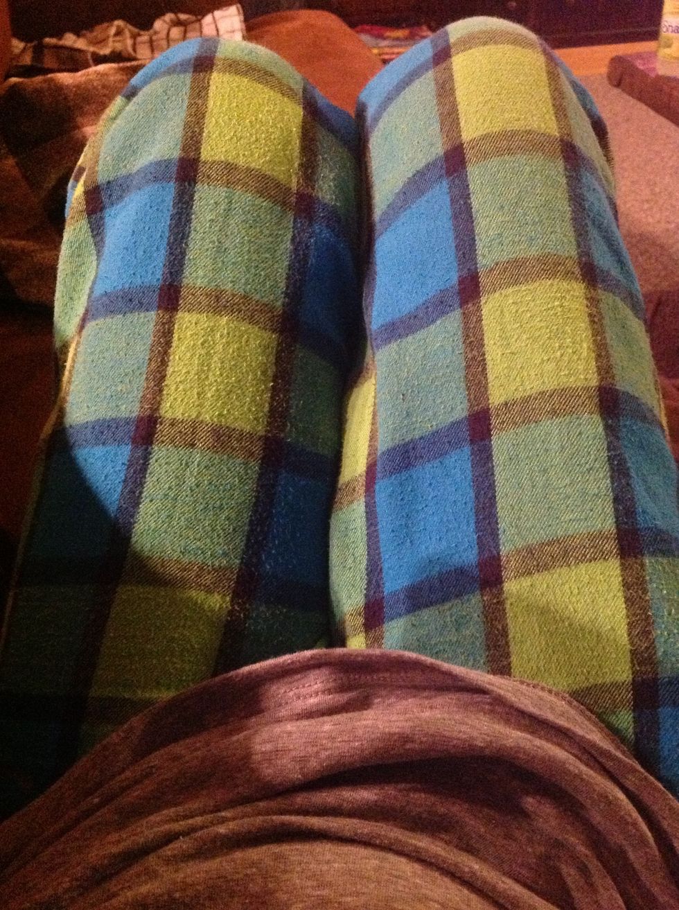 Wear comfy clothing like pajamas