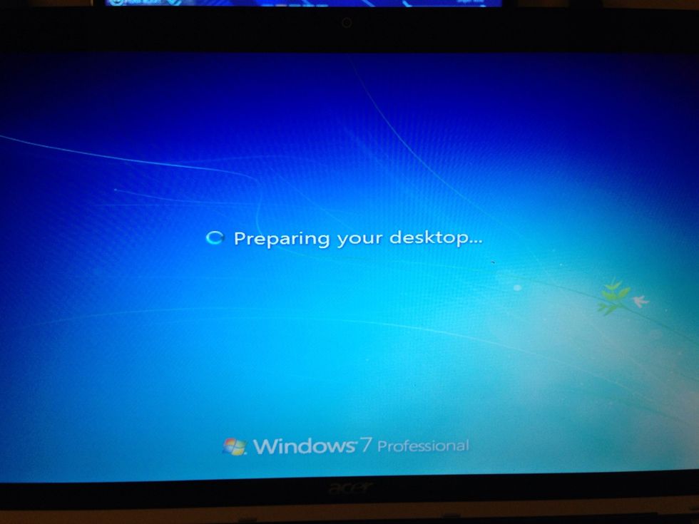 Wee! Preparing the desktop.