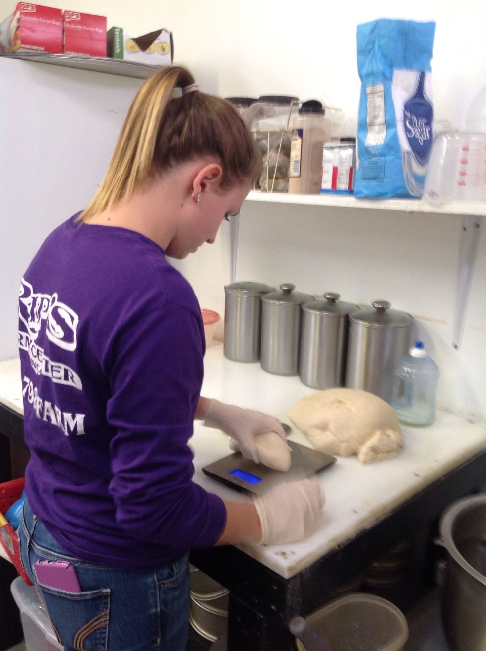 Weigh 8oz of dough out