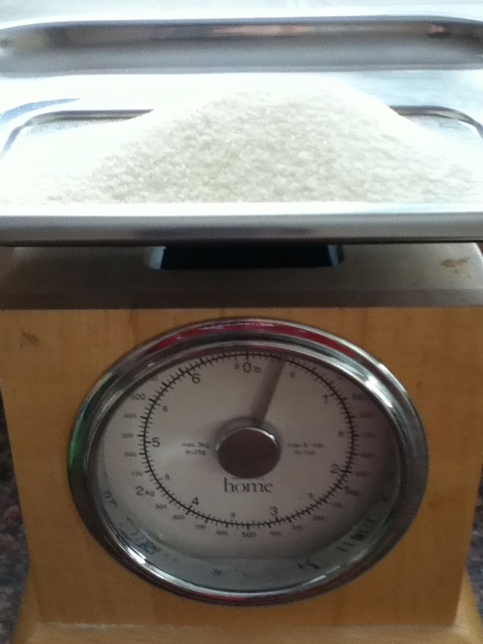 Weigh out 150g caster sugar and add to a bowl.