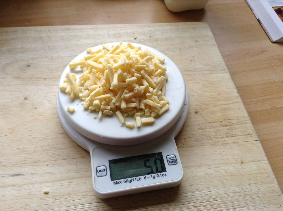 Weigh out 50g of cheese