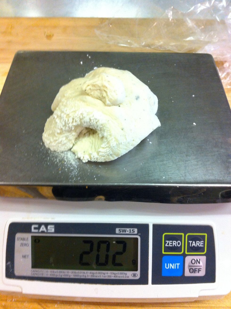 Weigh portions to about 200g. They don't have to be exact.