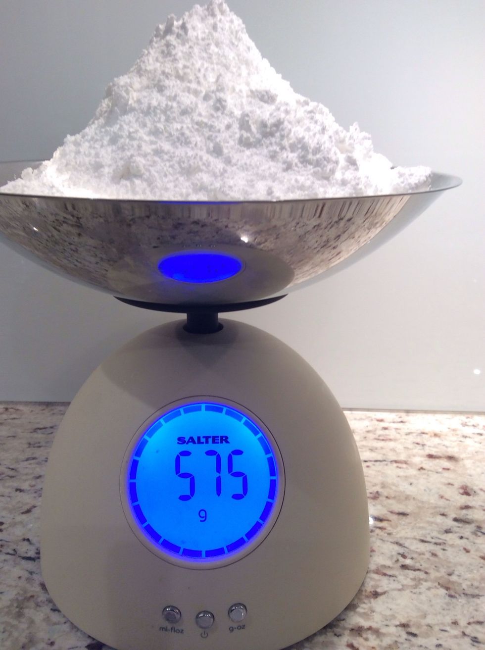 Weigh your icing mixture.