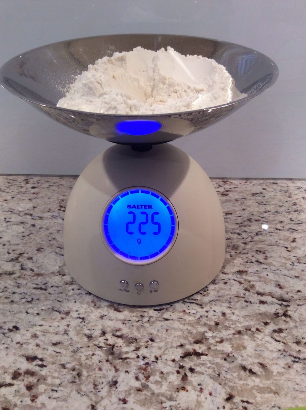 Weigh your self-raising flour.