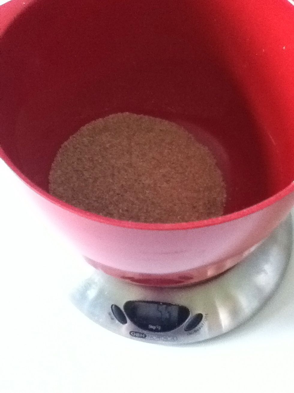 Weight the wheat bran (50g) and mix it in.