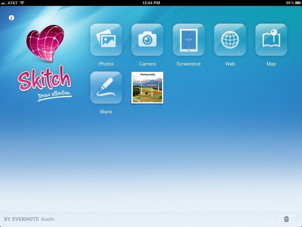 Welcome to Skitch for iPad, a great way to annotate photos and web clippings.