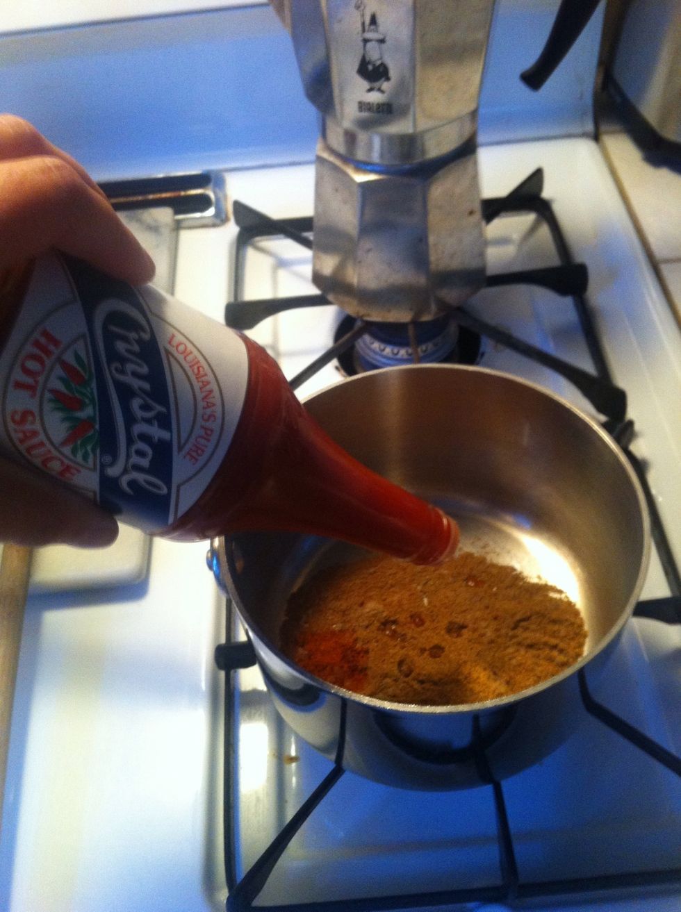 well hey since you have all those spices out you might as well throw the spices from the "hot sauce ingredients" into a small pan.