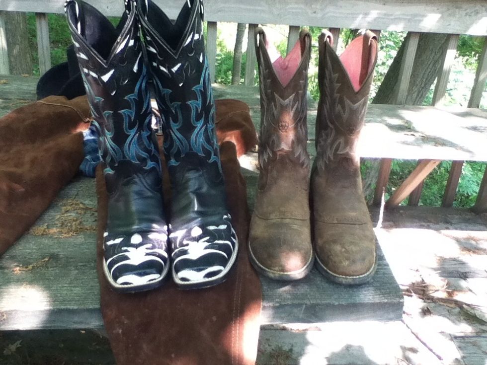 Western time: boots must match the color of your chaps.. Price range: 20- 300ish dollars