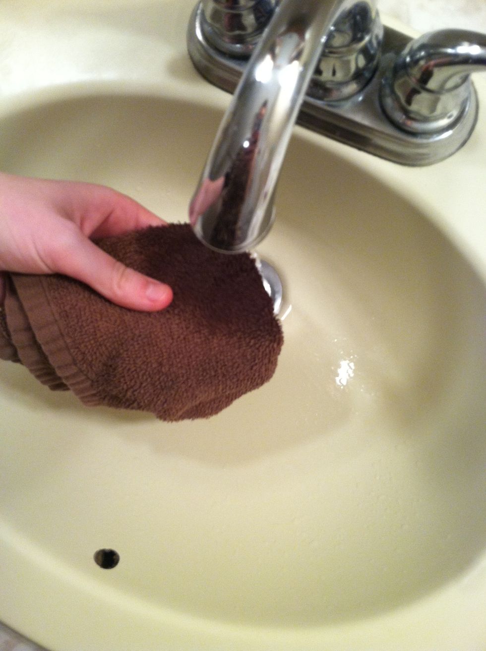 Wet center of towel
