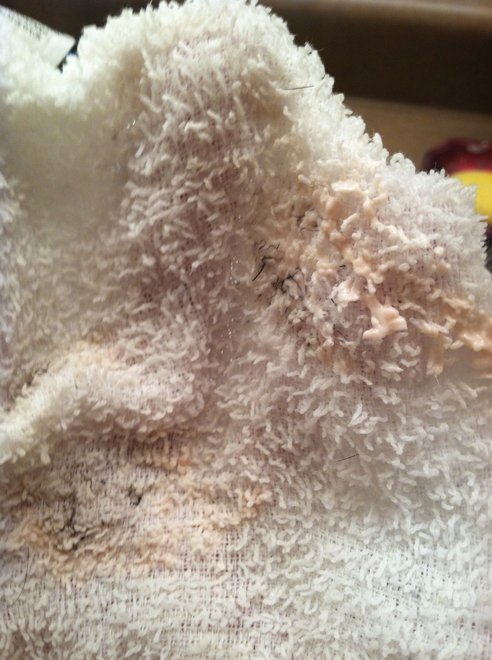 Wet & drain your washcloth with the hottest water you can stand & wipe brows clean. This is the nice treasure you should end up with.