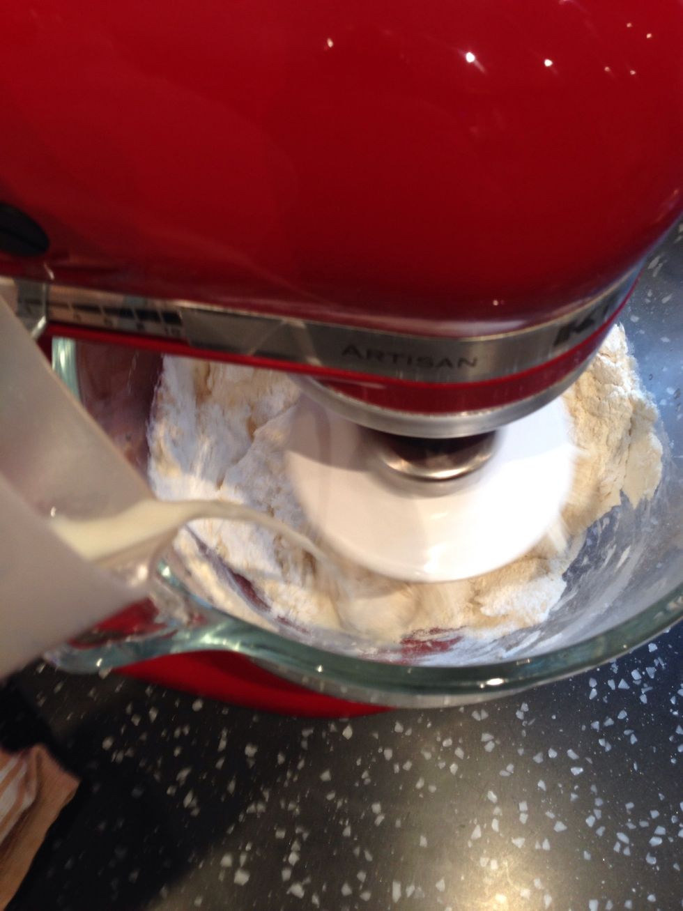 Wet ingredients are added to bring the dough together. You may need slight more or less depending on the humidity in your kitchen.