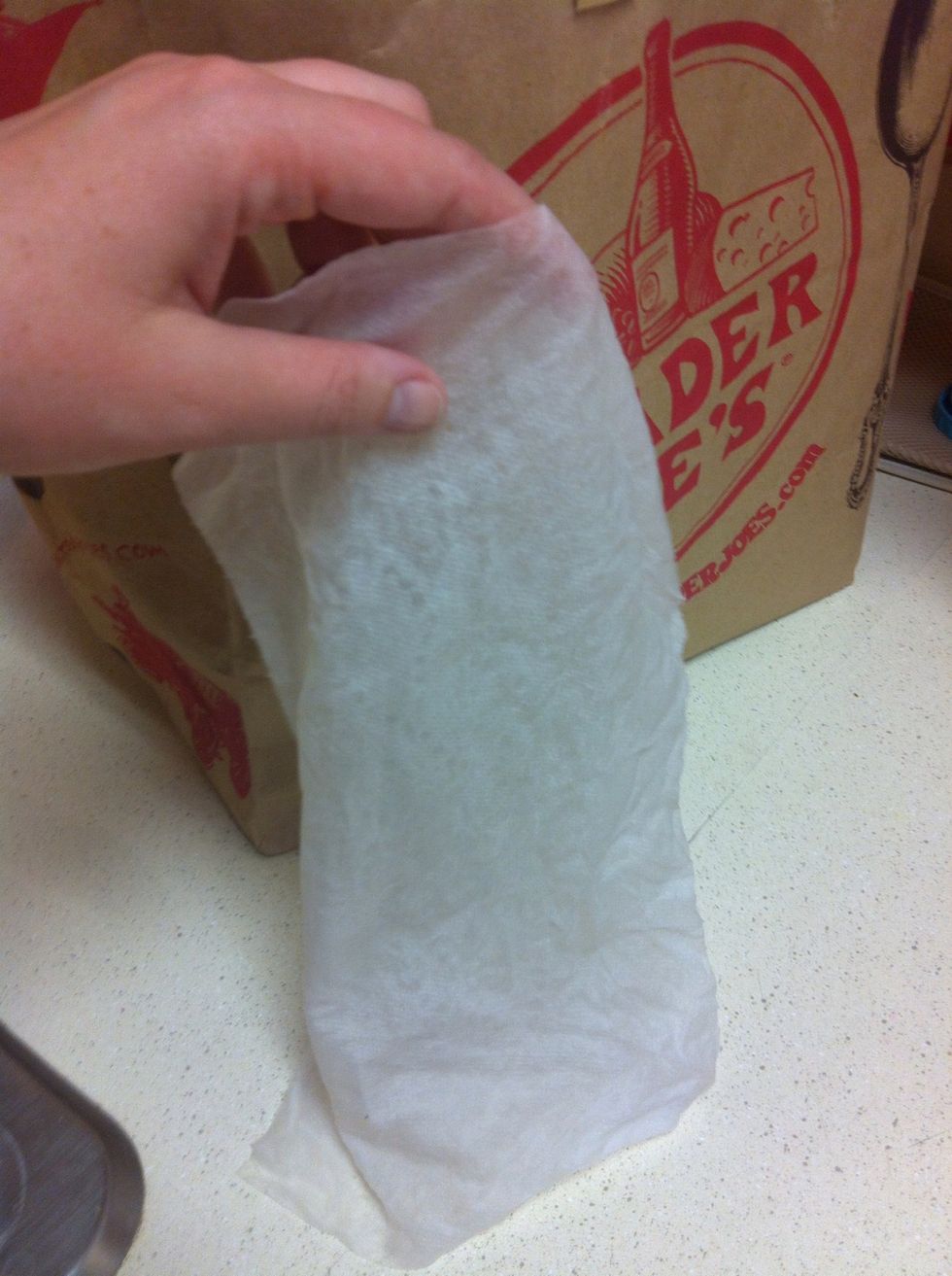 Wet paper towel slowly & ring out excess water
