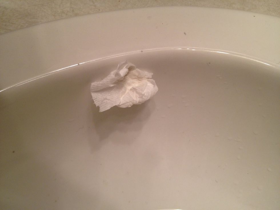 Wet some toilet paper and squeeze it until solid. Then shove it into the hole, creating a plug and stopping any air from getting into the drain.