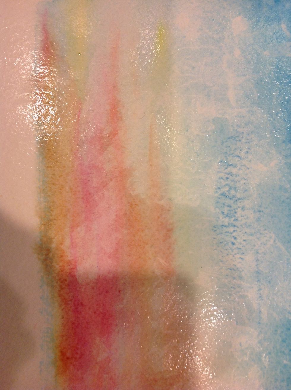 Wet tissue and tap on sky for clouds