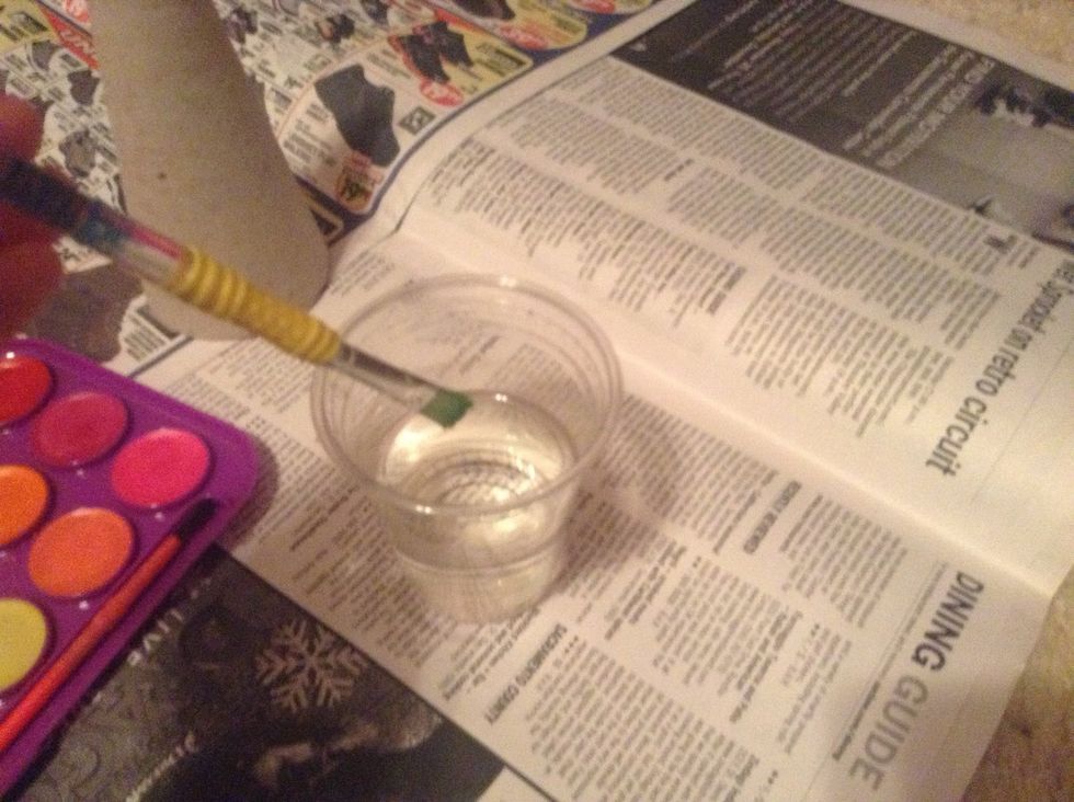 Wet your brush, load it with water.
