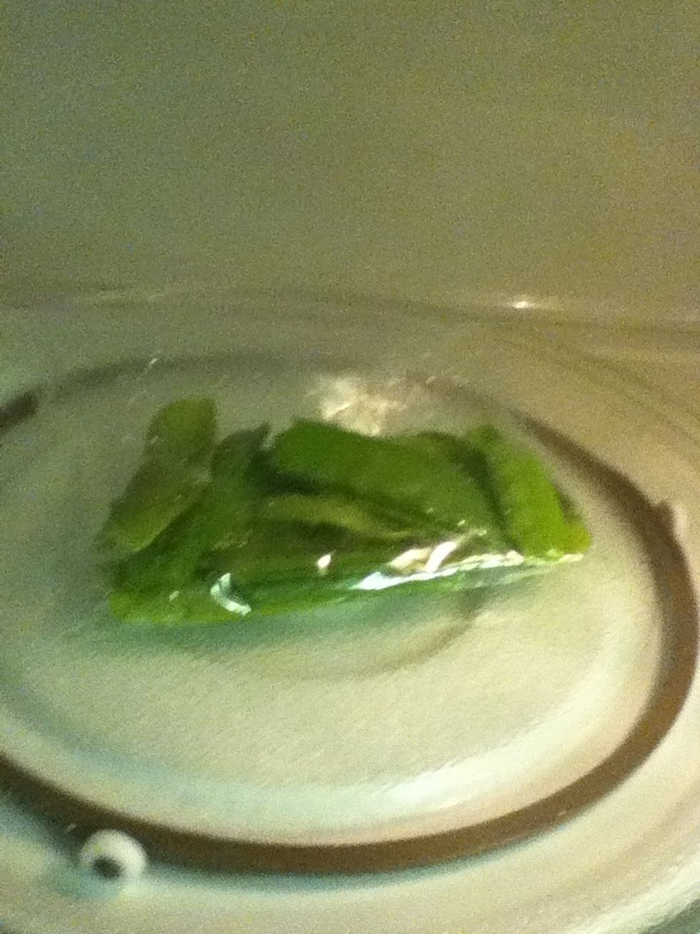What kinda veggies do you wanna use?  We are getting millions of snow peas from our garden now, so I miked 'em in a Baggie for 45 seconds. Slice some cabbage into ribbons if you want, or broccoli.