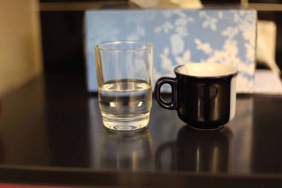 What's this you ask? Well it's a glass of water. Lol. If you don't want a hard crunchy outer crust. At 20 minutes, place a small heat proof cup of cold water (or ice) in the oven. Let it steam!!