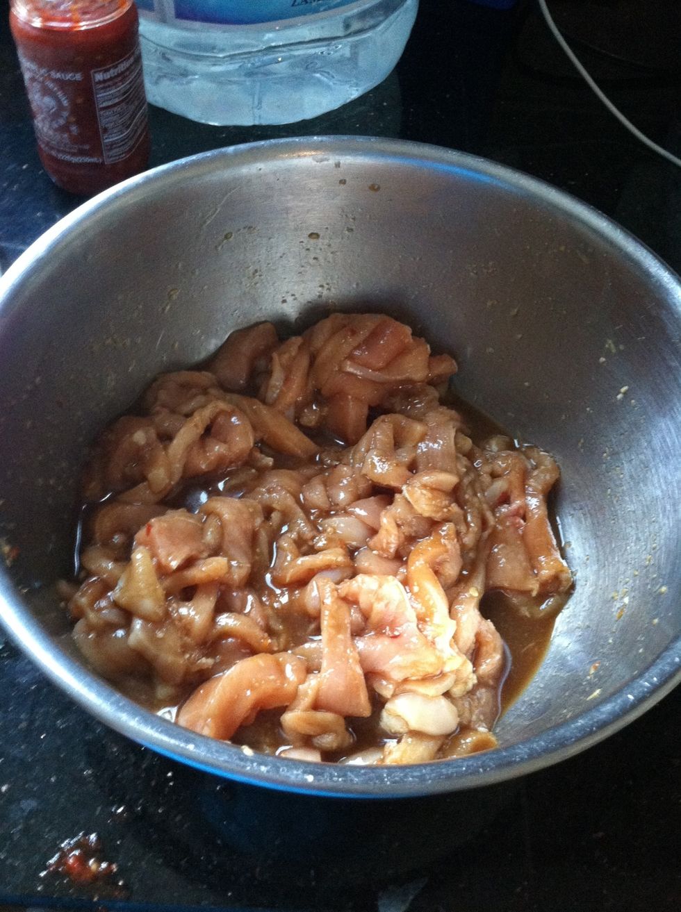 What the marinated chicken should look like