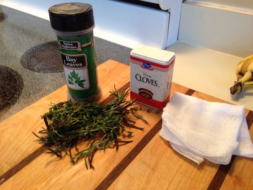 What we are using for our bouquet Garni, aka our spices