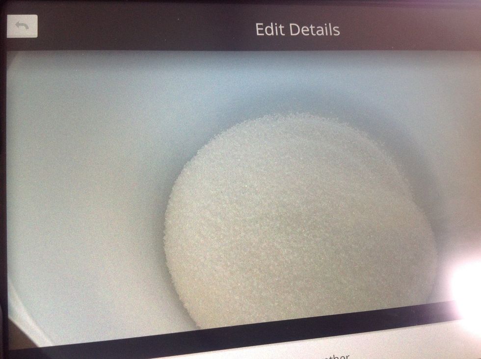 What we did first was put the sugar in the bowl cant you see.