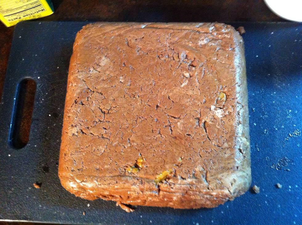 When 30 min in freezer is over. Flip over on cutting board.