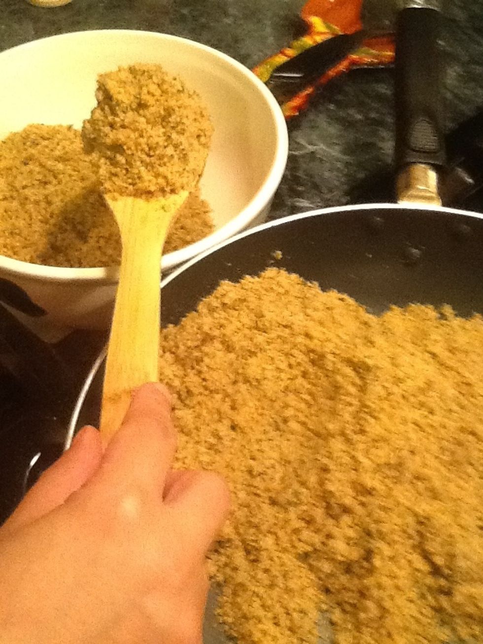 When all the ingredients have been mixed in well we will take it out and out it in a bowl to cool off