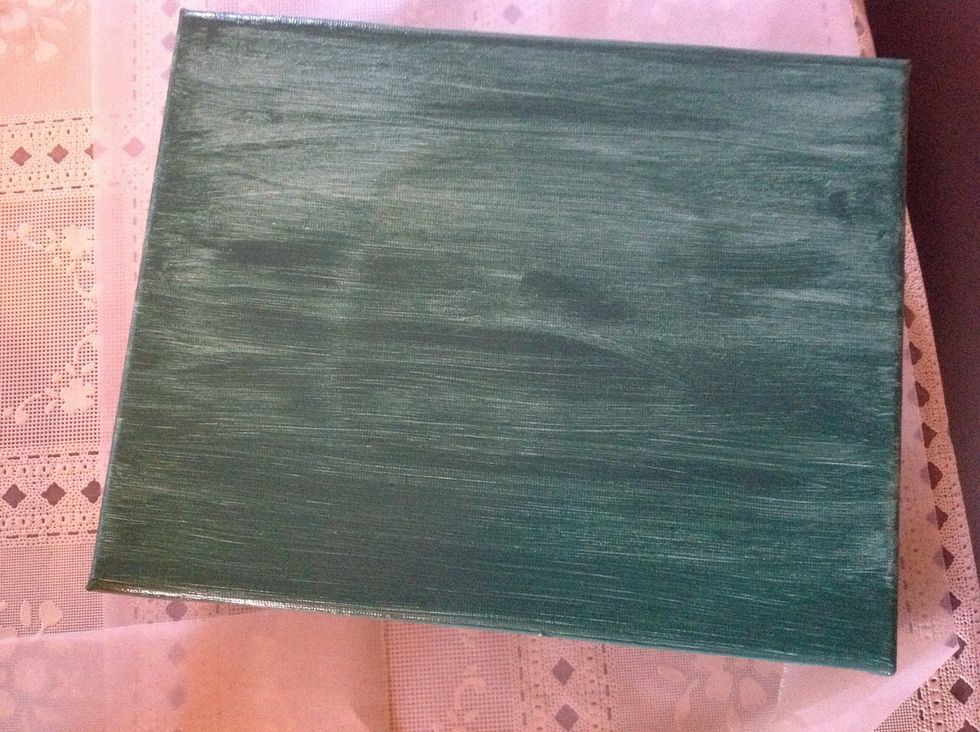 When back is dry, turn over and paint the front. Using even strokes, painting in one direction. This is your first coat.