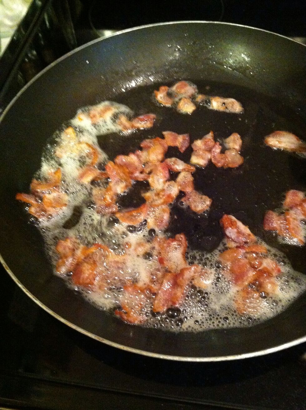 When bacon is crispy take out