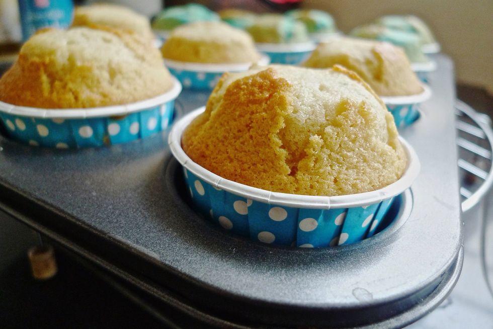 When baked, remove the muffin pan from the oven and place on a wire rack to cool 5 minutes.