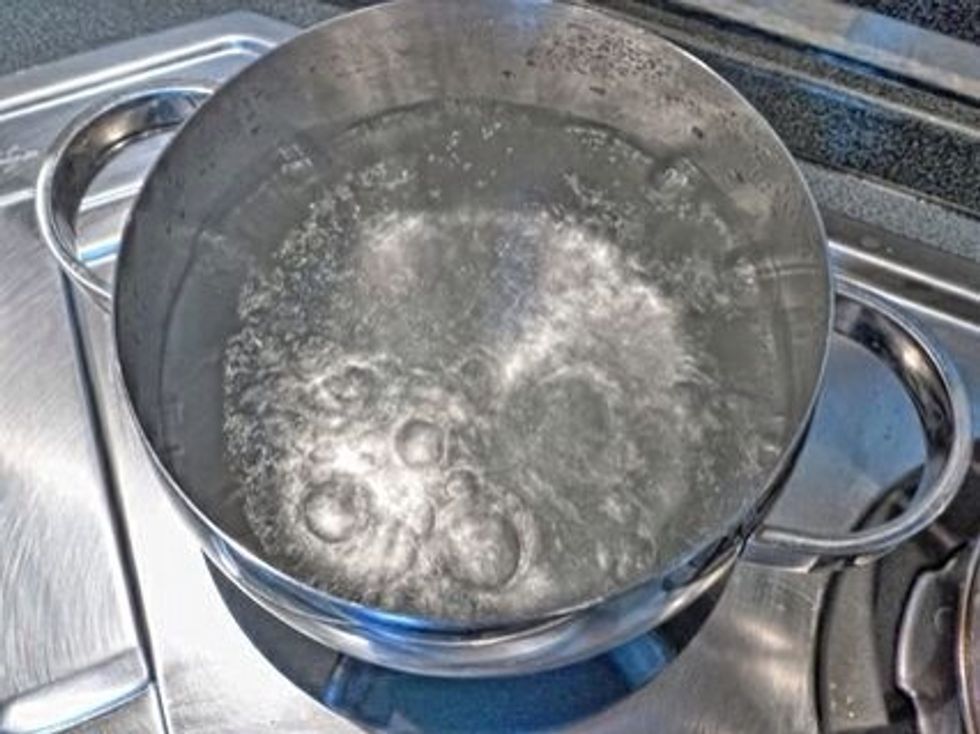 When boiling add some coarse salt