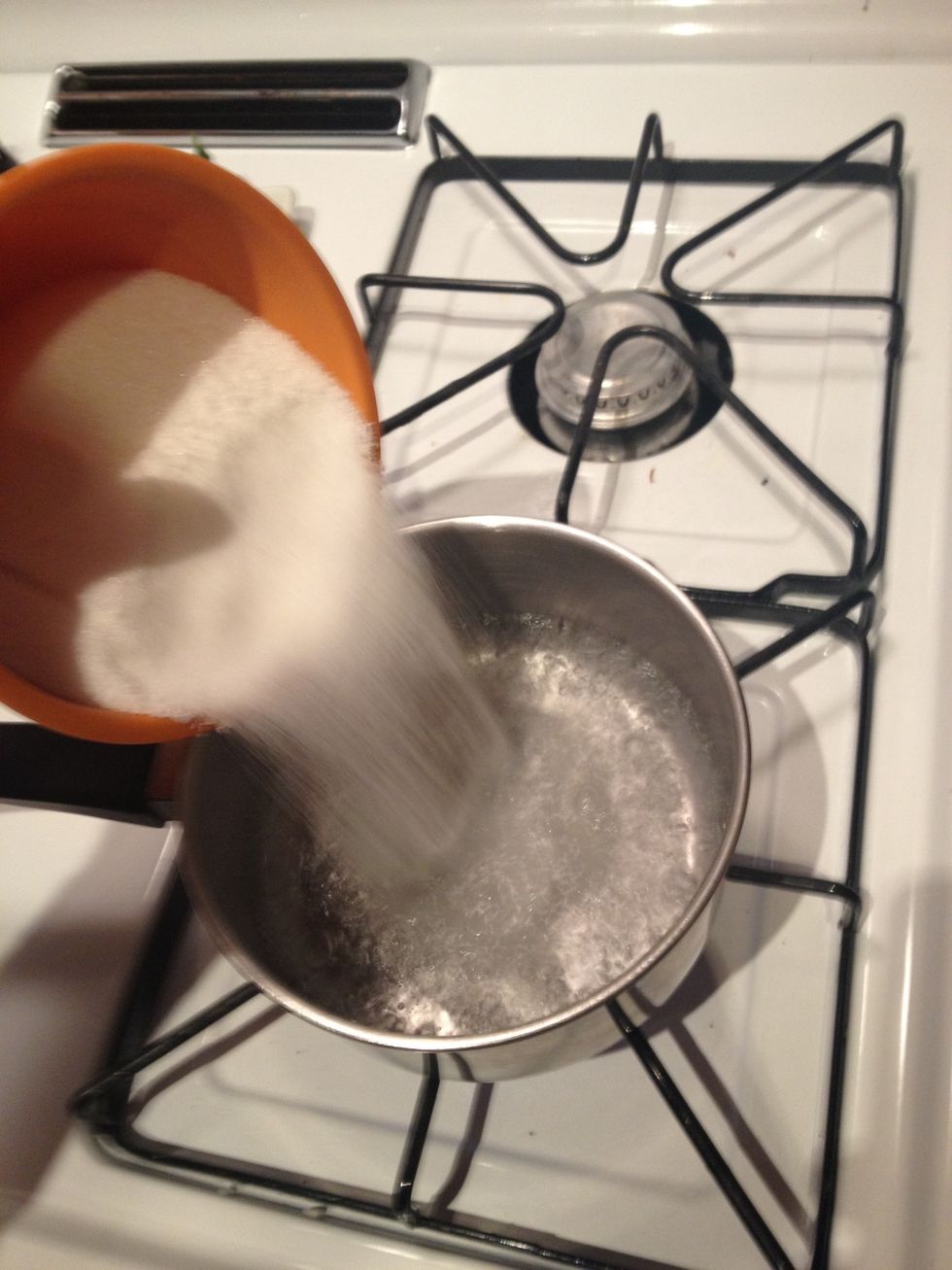 When boiling, add the sugar