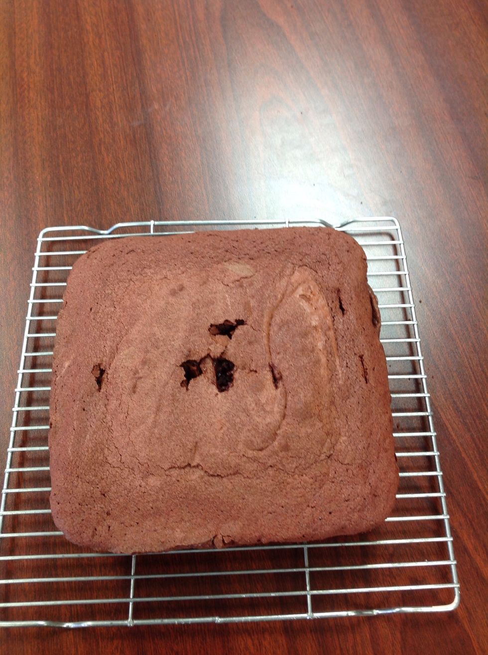 When brownies are done place on cooling rack.