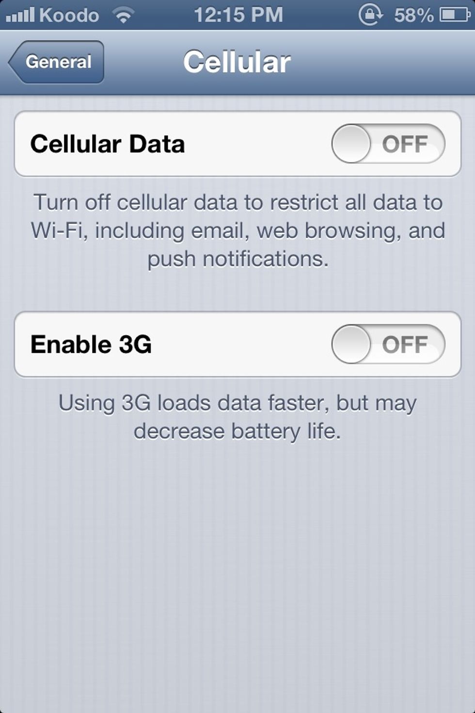 When browsing online 3G will make things load faster, but it may not be worth the battery life. To disable: Settings > General > Cellular > Enable 3G > Off