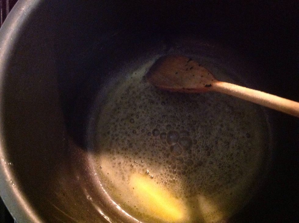 When butter is melted add in the flour....