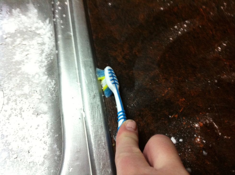 When cleaning be sure to clean the cleanest areas to the dirtiest areas. Scrub clean any edges....