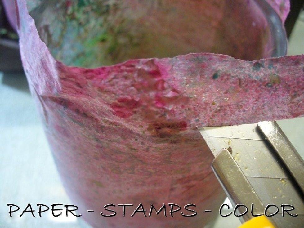 When completely dry, cut off the edges with a sharp craft knife.