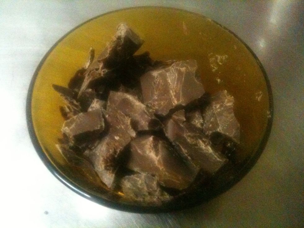 When cooked, pick the chocolate and melt it in the microwave