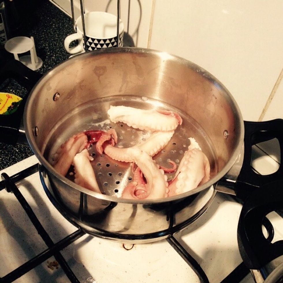 When cooked set aside to cool down.