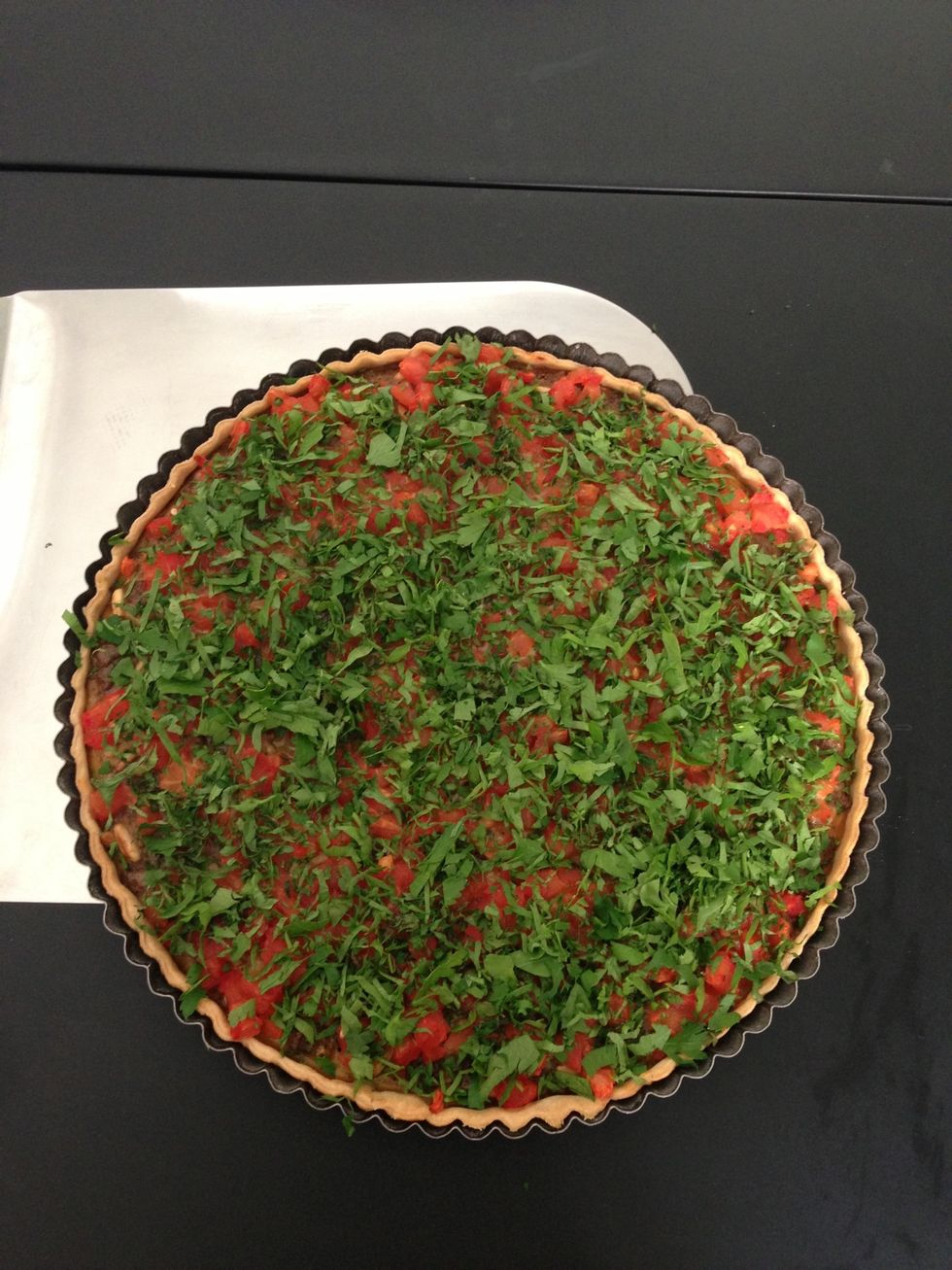When done, (20+20mins) take out the mould and garnish with the cut parsley