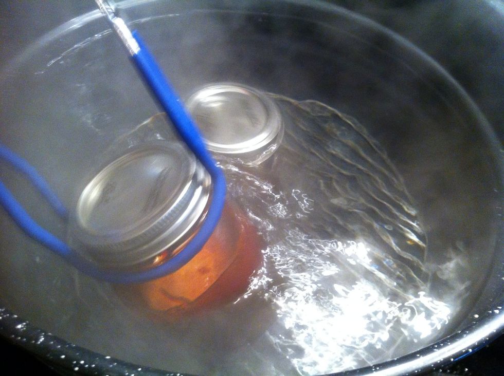 When done. Get out with jar grabber.