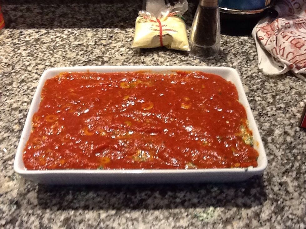 When done, layer them with the sauce