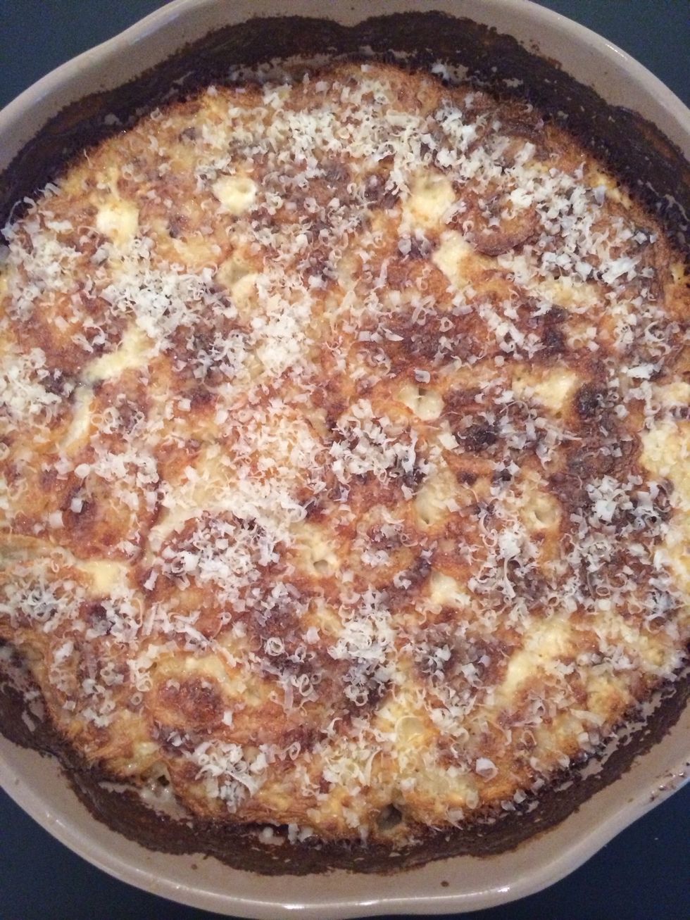 When done sprinkle with grated cheese and bake 1 min under the grill