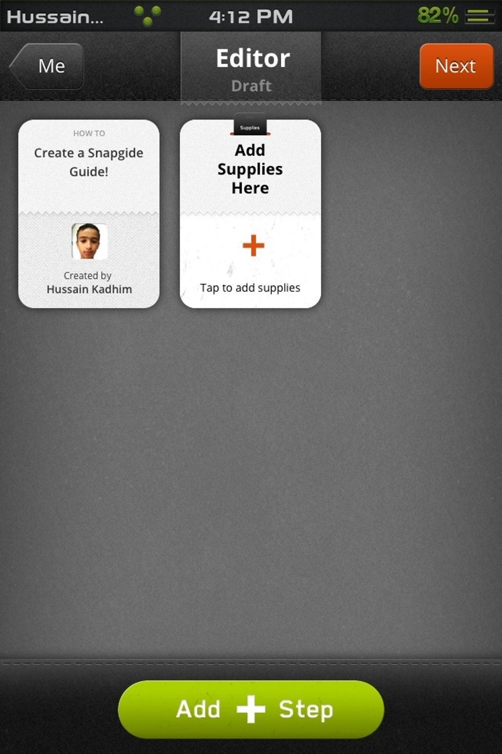 When done tap the NEXT button.