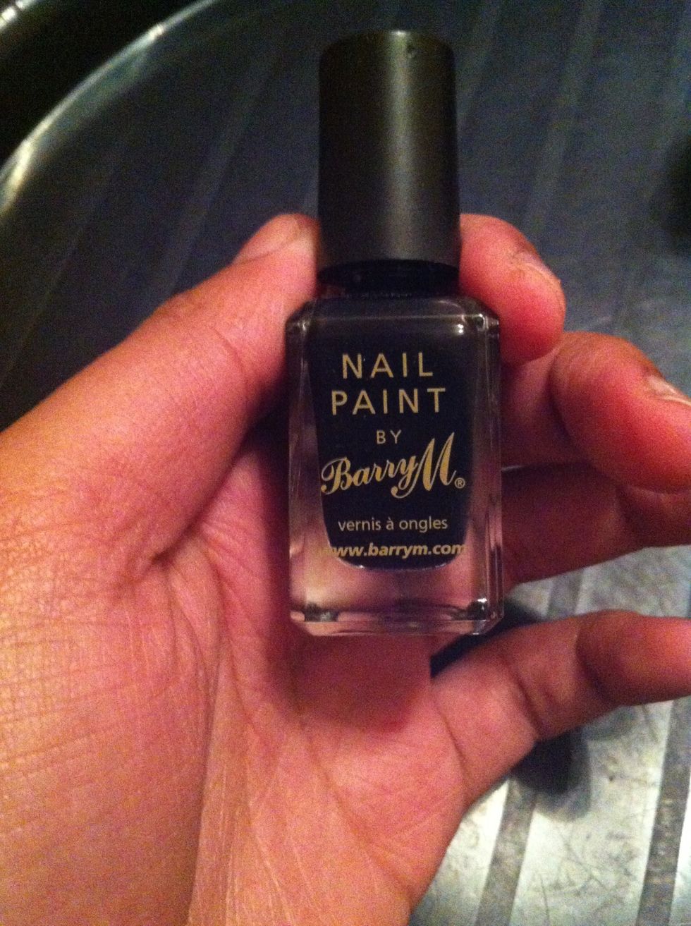 When dry apply black nail varnish to your nails, you can use two coats if you like but I use one