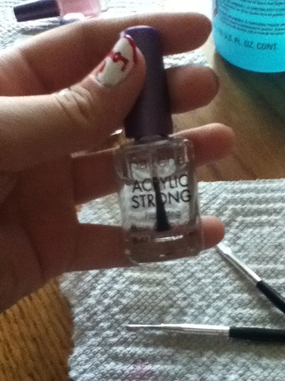 When dry, apply strong top coat