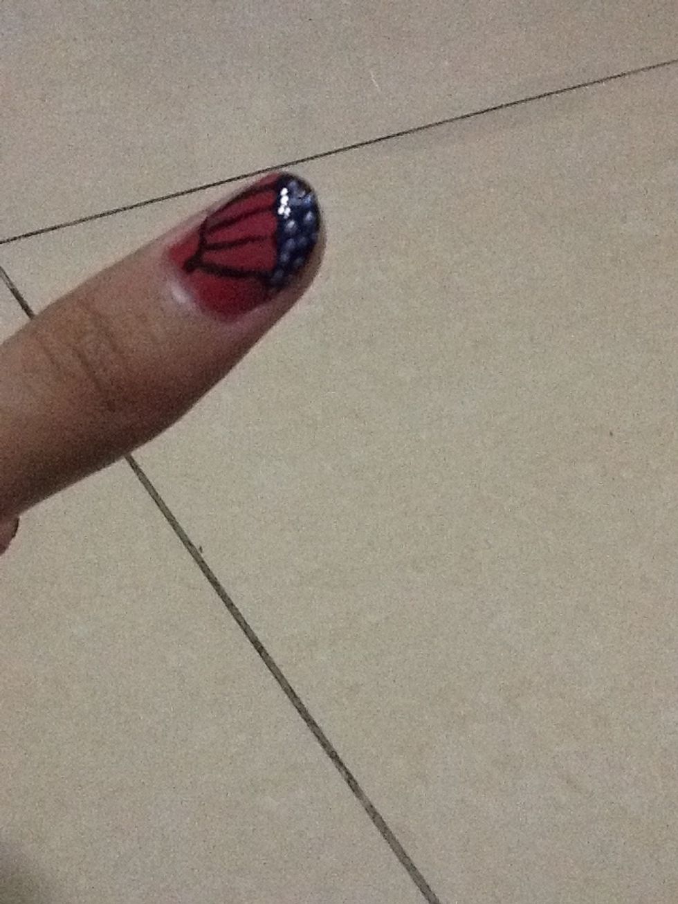 When dry put little dots using a toothpick