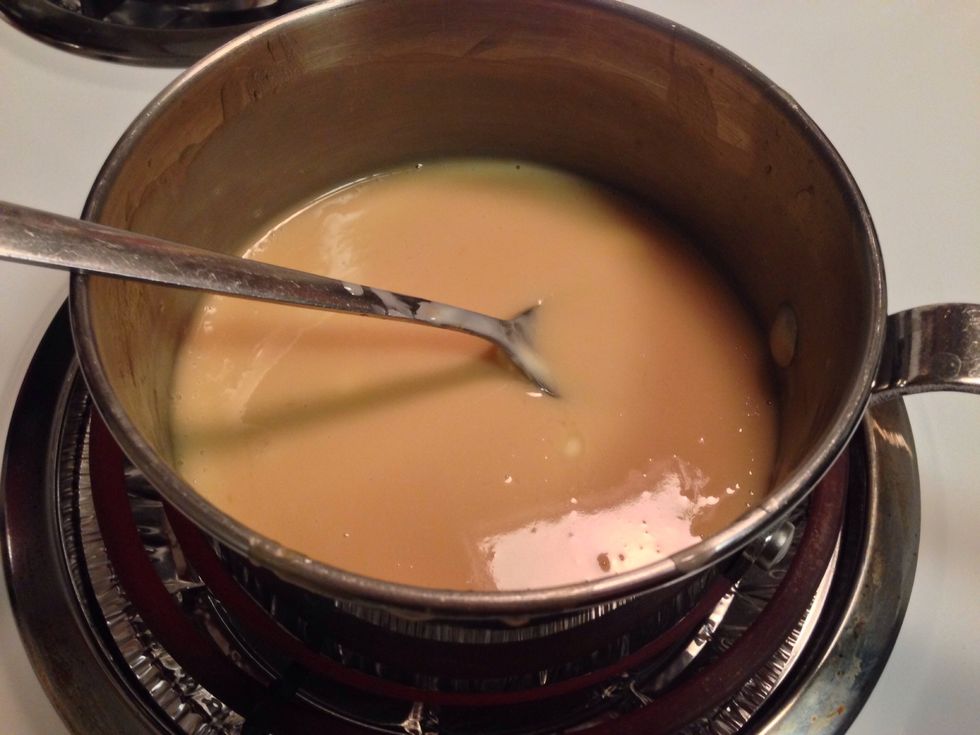 When everything is melted your baileys sauce should look like this.
